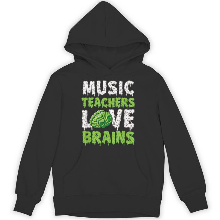 Music Teachers Love Brains Cute Teaching Halloween Unisex Hoodie