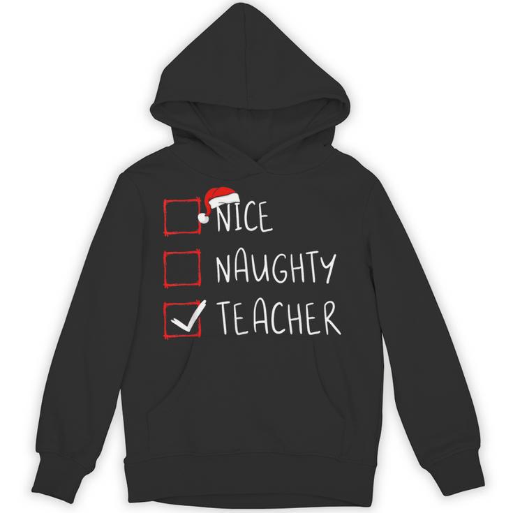 Nice Naughty Teacher Christmas List Instructor Santa Claus Men Women Unisex Hoodie, trending gift
