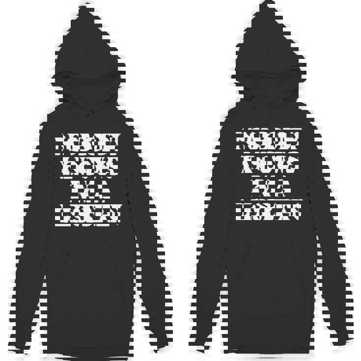 Nobody Knows I'm A Lesbian Gay Lgbtq ユーモア プライド 月 長袖tシャツ パーカー