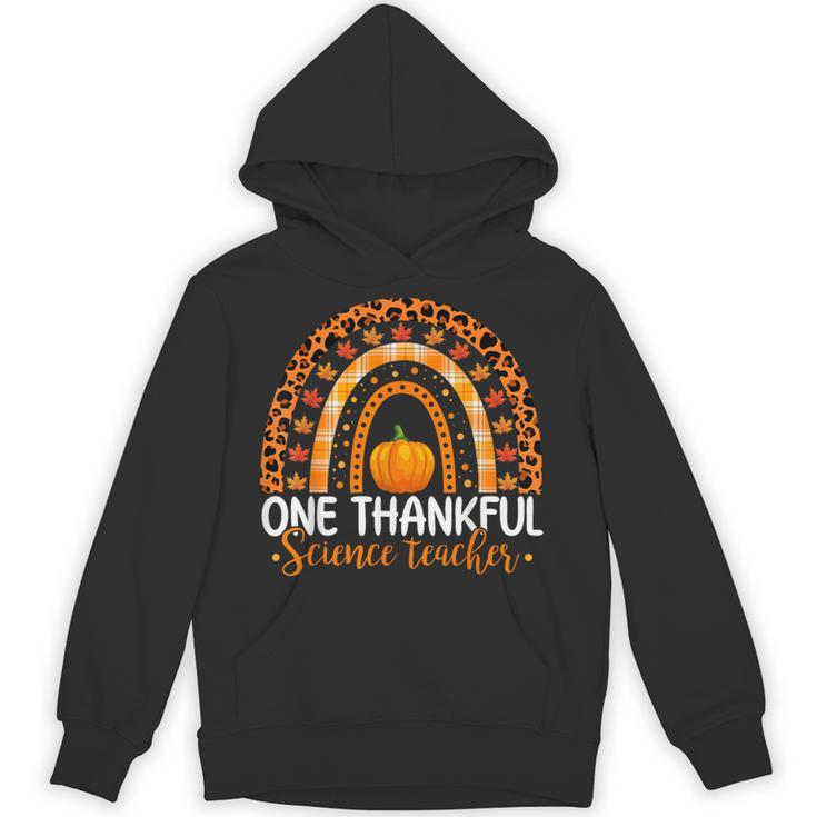 One Thankful Science Teacher Rainbow Boho Fall Thanksgiving Unisex Hoodie