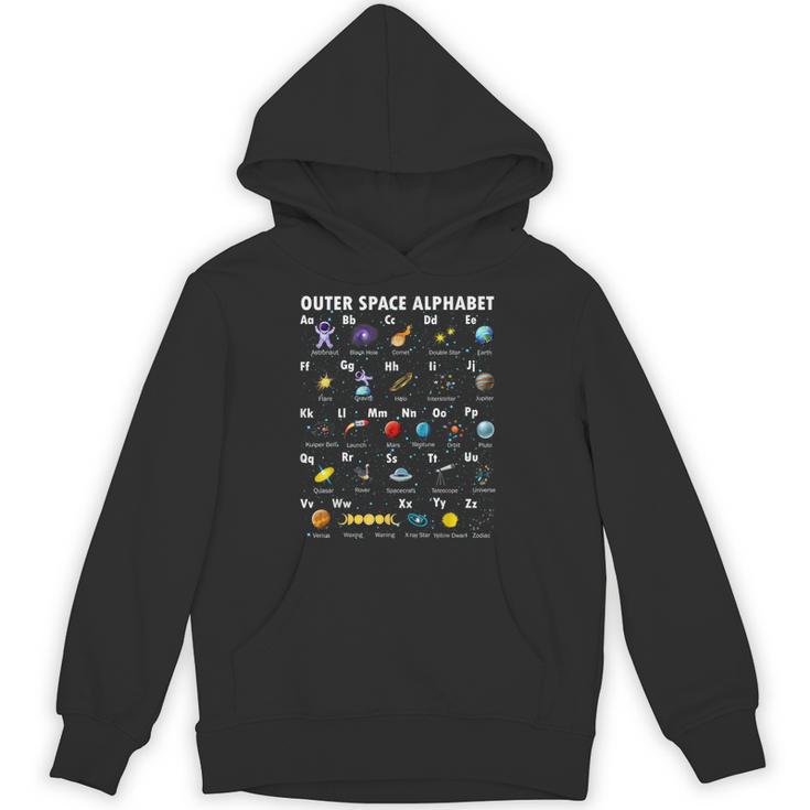 Outer Space Alphabet Kindergarten Teachers 1st Day Of School Unisex Hoodie