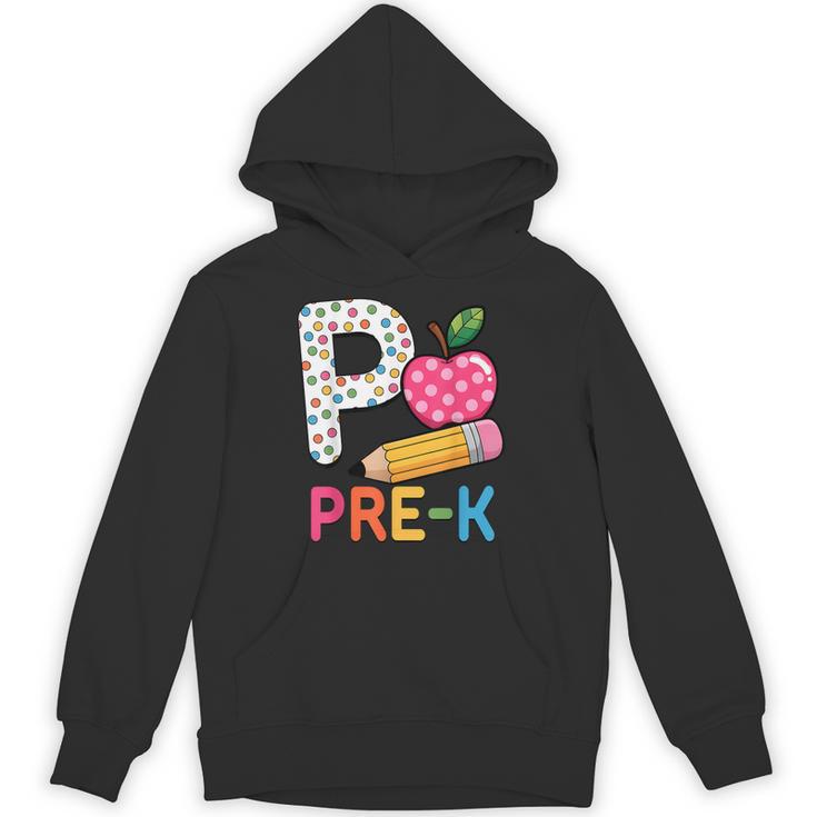 P Is For Pre K Teacher Student Pencil Apple Back To School Unisex Hoodie