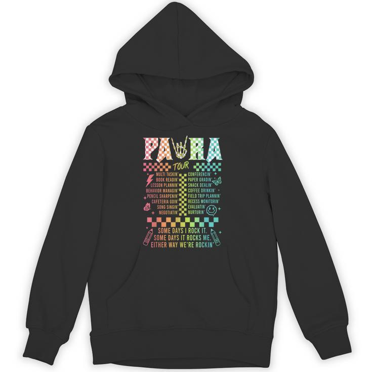 Para Tour Paraprofessional Squad Rock Teacher Back To School Unisex Hoodie