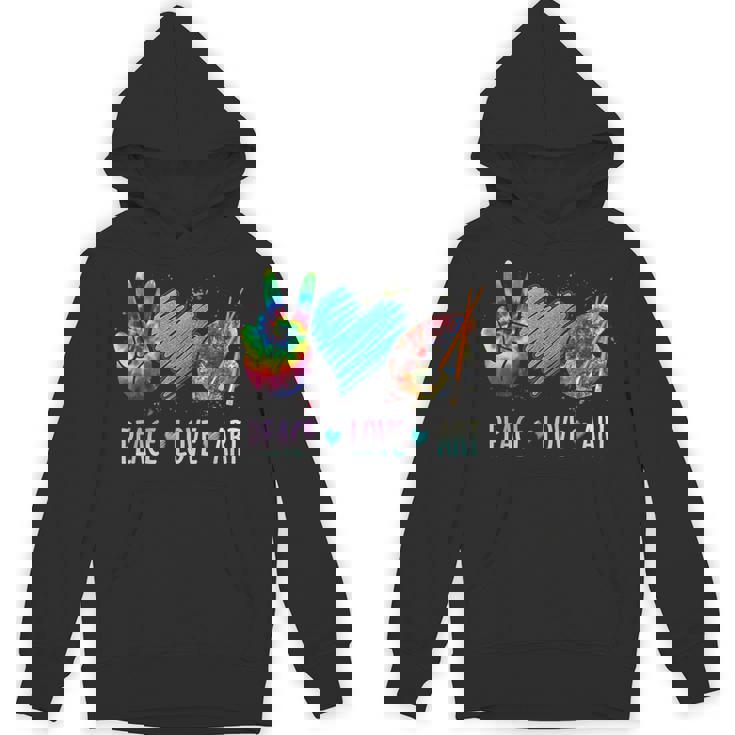 Peace Love Art Painting Palette Art Teacher Unisex Hoodie