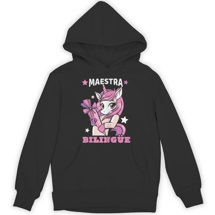 Pink Unicorn Spanish Teacher Regalos Para Bilingue Teacher Unisex Hoodie
