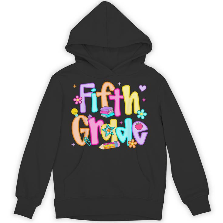 Preppy Fifth Grade Back To School 5th Grade Teacher Girl Boy Unisex Hoodie