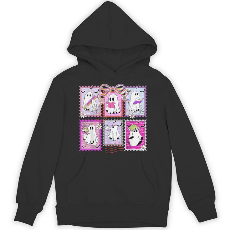Preppy Spooky Teacher Halloween Ghost Coquette Bow Autumn Unisex Hoodie