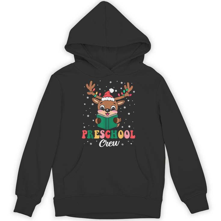 Preschool Crew Xmas Reindeer Teacher Student Christmas Unisex Hoodie