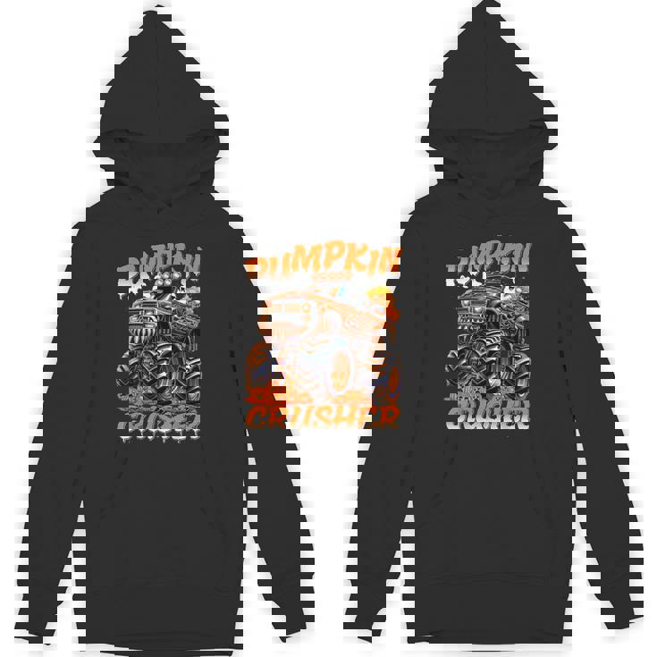 Pumpkin Crusher Monster Truck Ghosts Halloween For Boys Hoodie