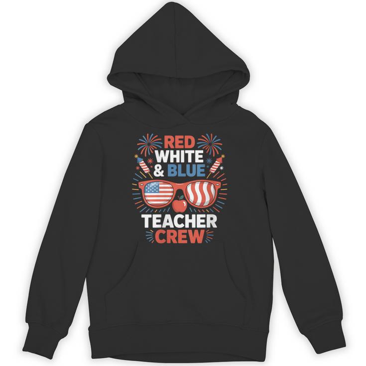 Red & Blue Teacher Crew Shirt 4th Of July Sunglasses Unisex Hoodie