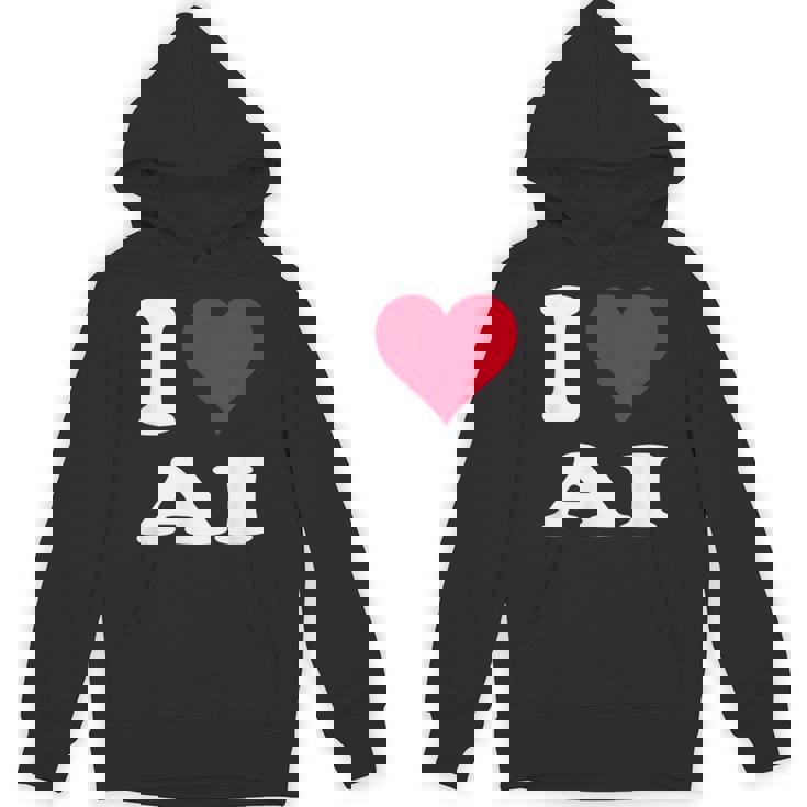 Red Heart I Love Ai パーカー