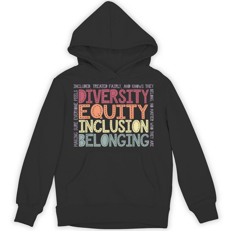 Retro Diversity Equity Inclusion Belonging DEIB Teacher Unisex Hoodie