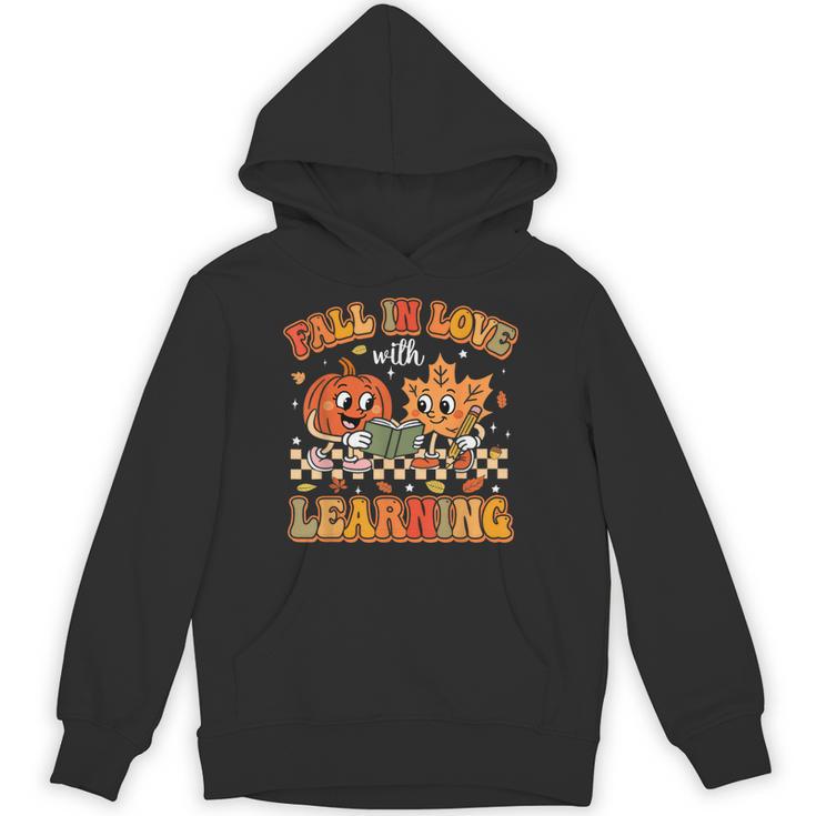 Retro Fall In Love With Learning Autumn Pumpkin Teachers Unisex Hoodie
