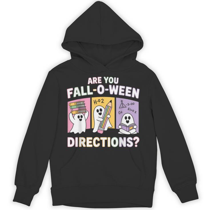 Retro Are You Fall O Ween Directions Teacher Halloween Ghost Unisex Hoodie
