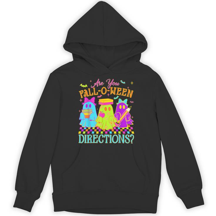Retro Are You Falloween Direction Teacher Spooky Halloween Unisex Hoodie