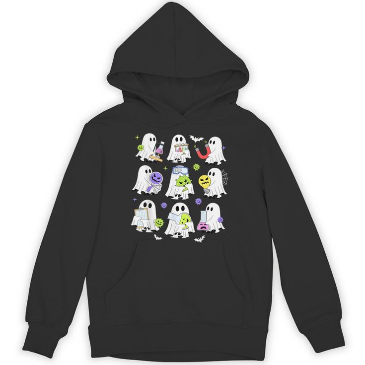 Retro Halloween Science Teacher Ghost Laboratory Teacher Unisex Hoodie