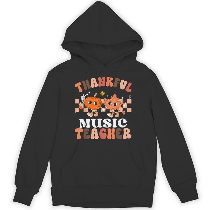 Retro Thankful Music Teacher Pumpkin Fall Thanksgiving Unisex Hoodie