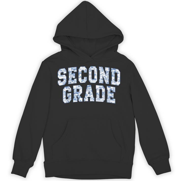 Second Grade Floral Blue Back To School 2nd Grade Teacher Unisex Hoodie