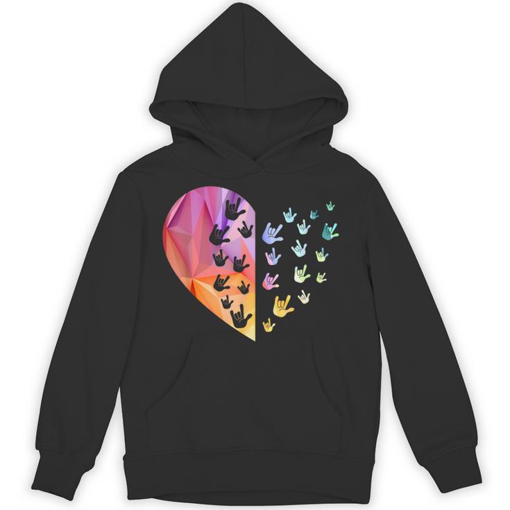 Sign Language Heart ASL For Deaf Teacher Unisex Hoodie