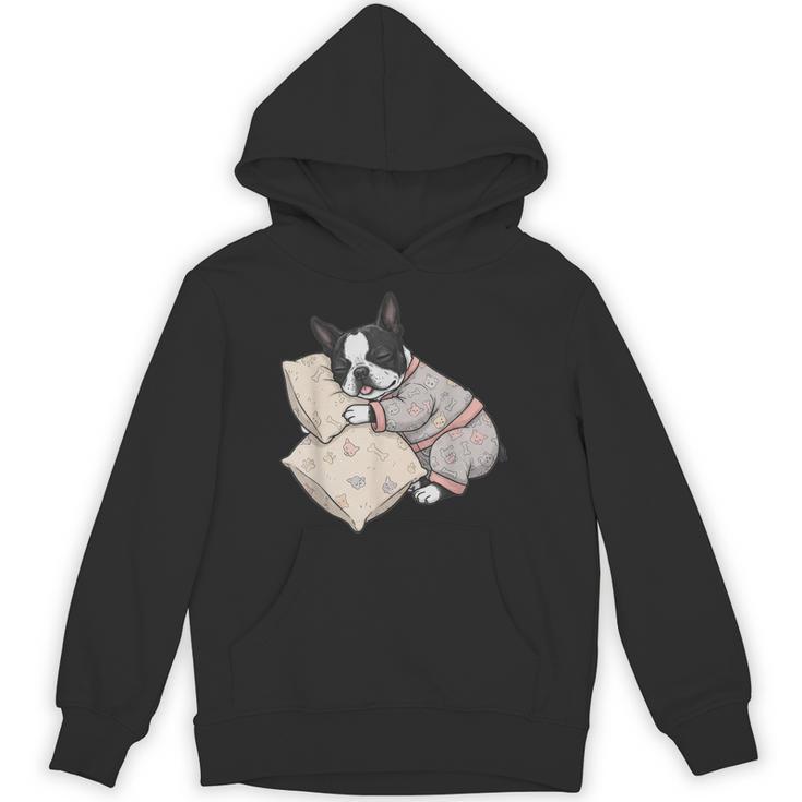 Sleepy Boston Terrier Pajama Men Women Kids Unisex Hoodie