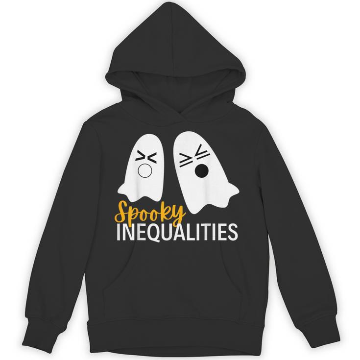 Spooky Ghost Inequalities Halloween Math Teacher Unisex Hoodie
