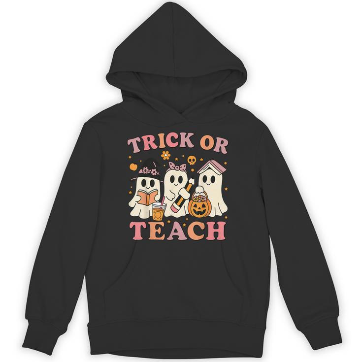 Teacher Halloween Trick Or Teach Cute Ghost Coffee Pumpkins Unisex Hoodie