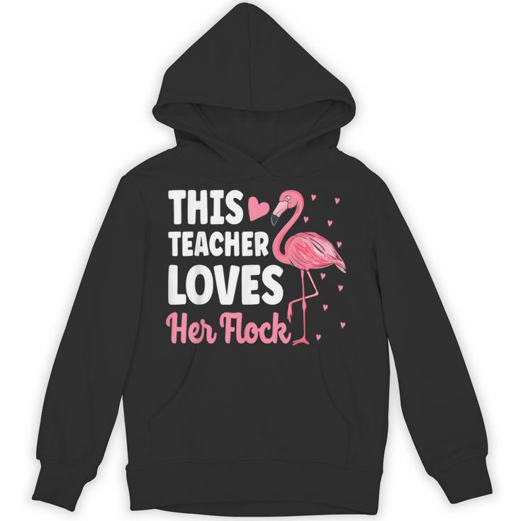 This Teacher Loves Her Flock Teaching Flamingo Girl Unisex Hoodie