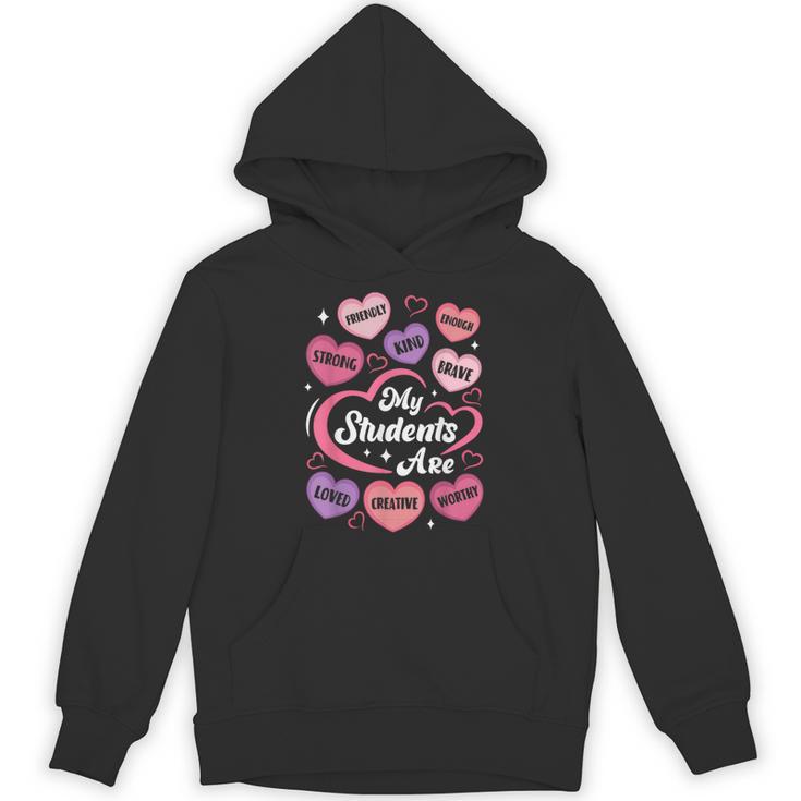 Teacher Positive Affirmations Candy Heart Valentine's Day Unisex Hoodie