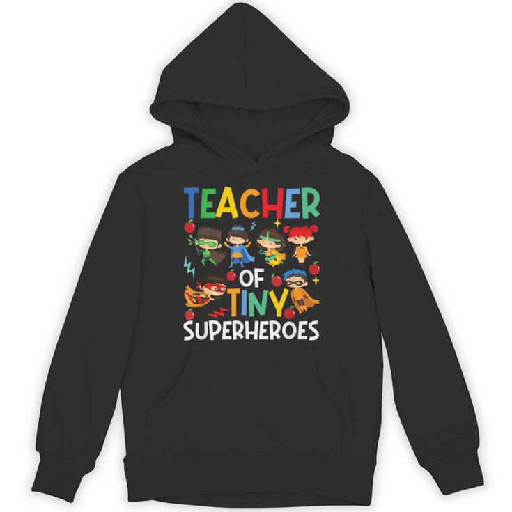 Teacher Of Tiny Superheroes Teach 100th Day Of School Men Women Girls Kids Unisex Hoodie