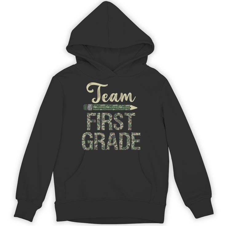 Team First Grade Camo 1st Grade Teacher Camouflage Unisex Hoodie
