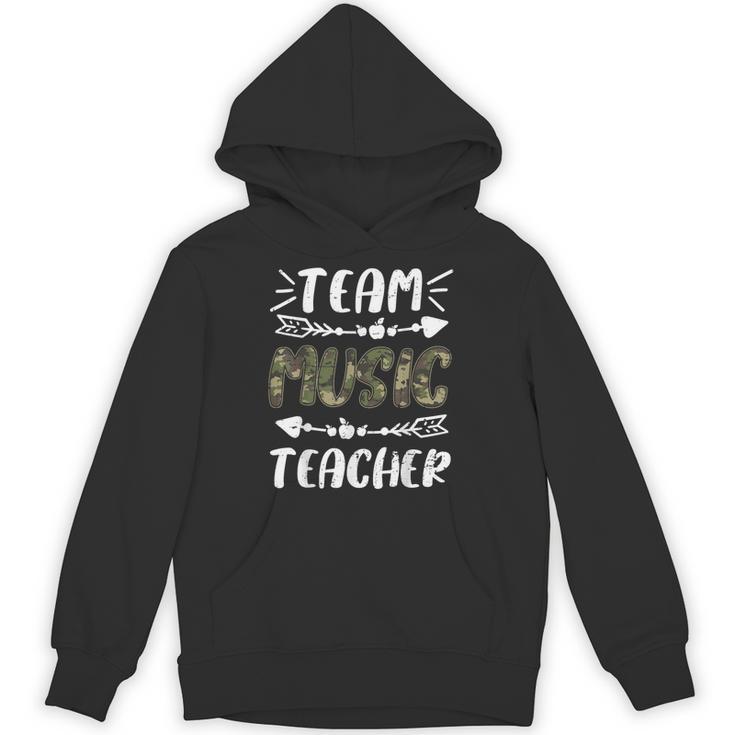 Team Music Teacher Camo Teacher Student Back To School Unisex Hoodie