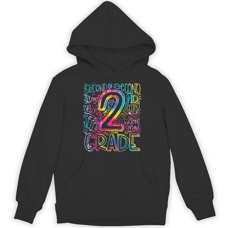 Tie Dye 2nd Grade Typography Team Second Grade Teacher Unisex Hoodie