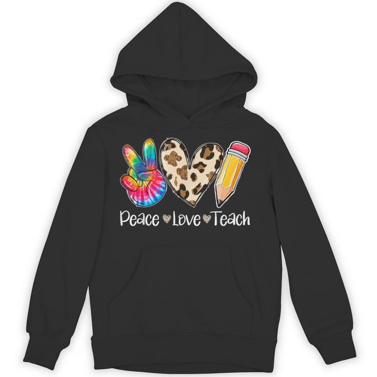 Tie Dye Hippie Peace Love Teach Teacher Appreciation Unisex Hoodie