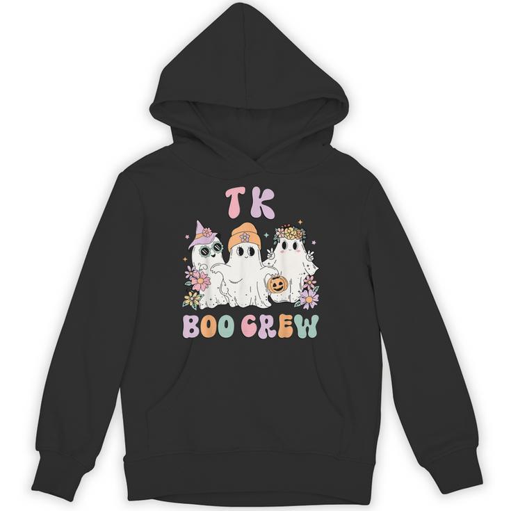 TK Boo Crew Retro Groovy Halloween Floral Ghost TK Teacher Unisex Hoodie