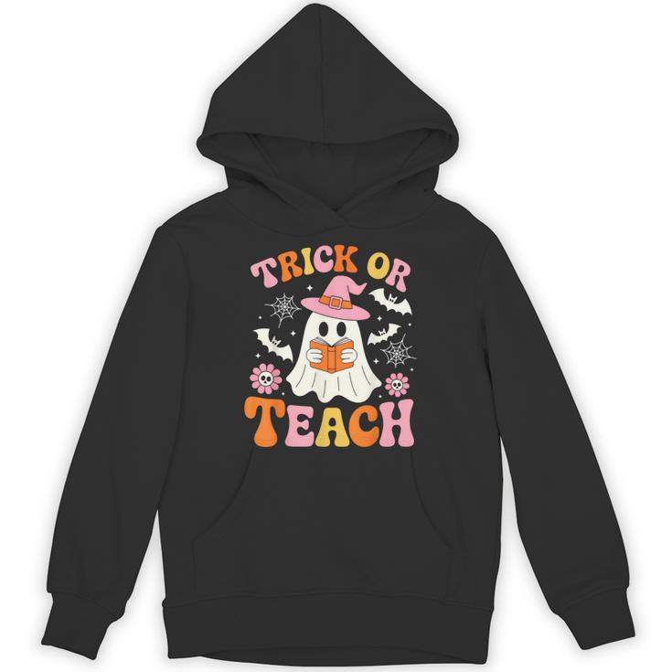 Trick Or Teach Cute Floral Ghost Teacher Halloween Costume Unisex Hoodie