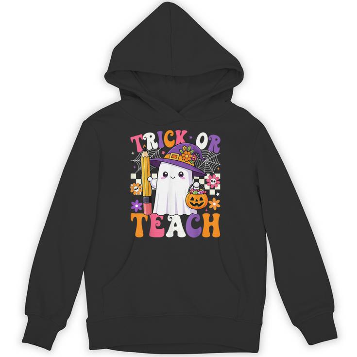 Trick Or Teach Teacher Pencil Ghost Halloween Teacher Unisex Hoodie