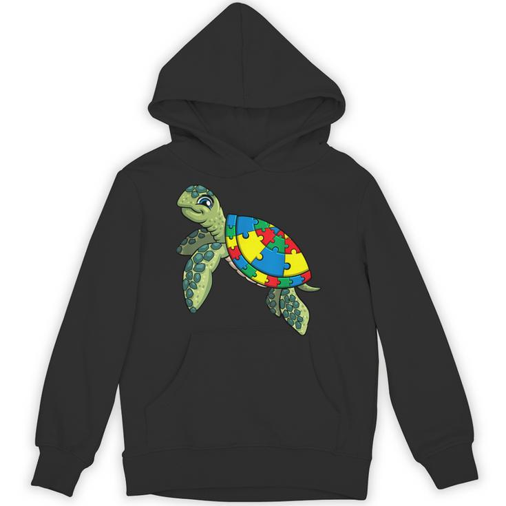 Turtle Puzzle Pieces For Autism Awareness Kids Women Teacher Unisex Hoodie