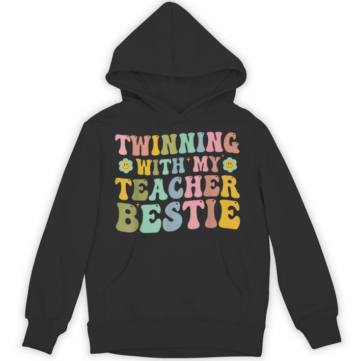 Twinning With My Teacher Bestie Twin Day Matching Teachers For Men Women Girls Kids Unisex Hoodie