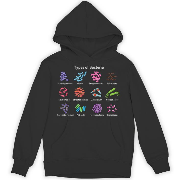 Types Of Bacteria Microbiologist Biology Science Teacher Unisex Hoodie