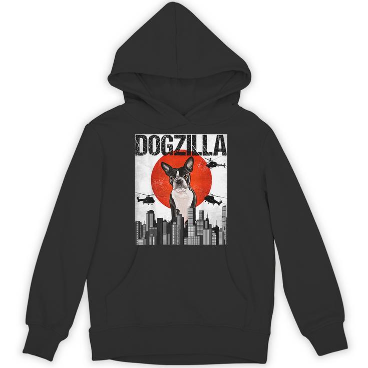 Vintage Japanese Dogzilla Boston Terrier Unisex Hoodie