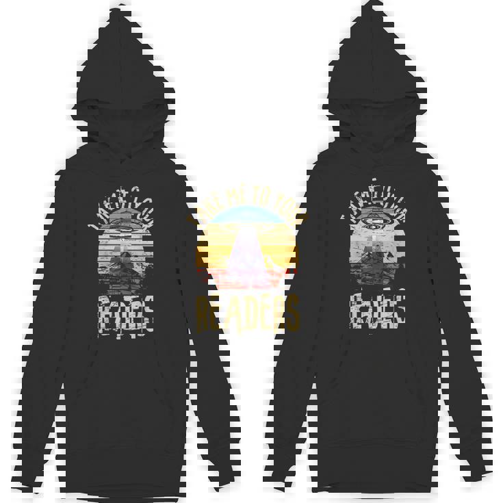 Vintage Take Me To Your Readers English Teacher Alien Space Men Women Unisex Hoodie
