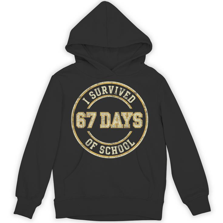 Vintage I Survived 67 Days Of School Teachers Students Unisex Hoodie