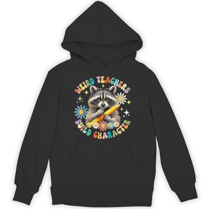 Weird Teachers Build Character Raccoon Colourful Floral Unisex Hoodie