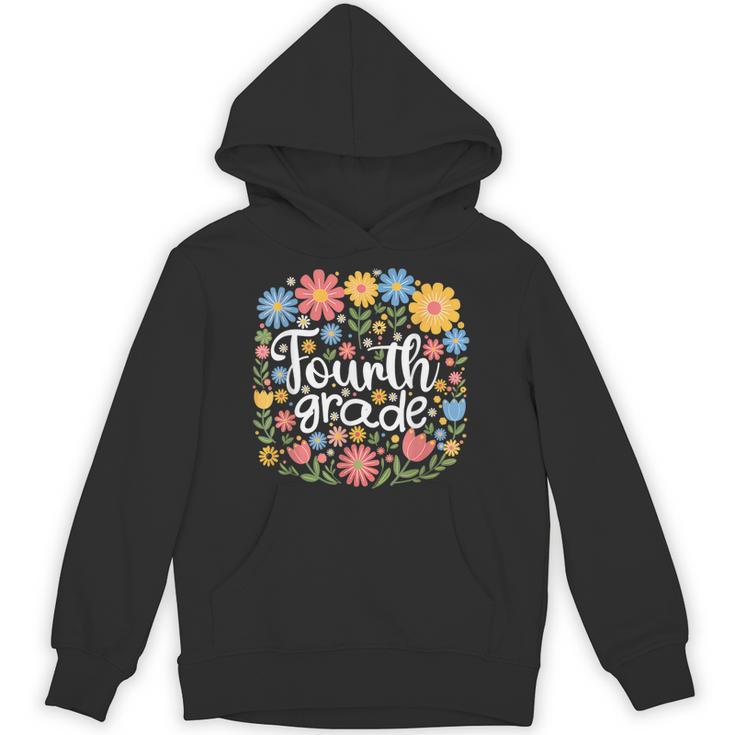 Wildflower 4th Fourth Grade Floral Back To School Teacher Unisex Hoodie