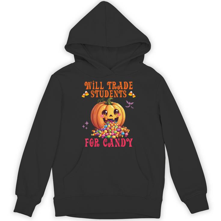 Will Trade Students For Candy Teacher Cute Halloween Pumpkin Unisex Hoodie