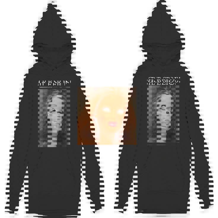 おもしろいドールフェイスミームガール本気で パーカー