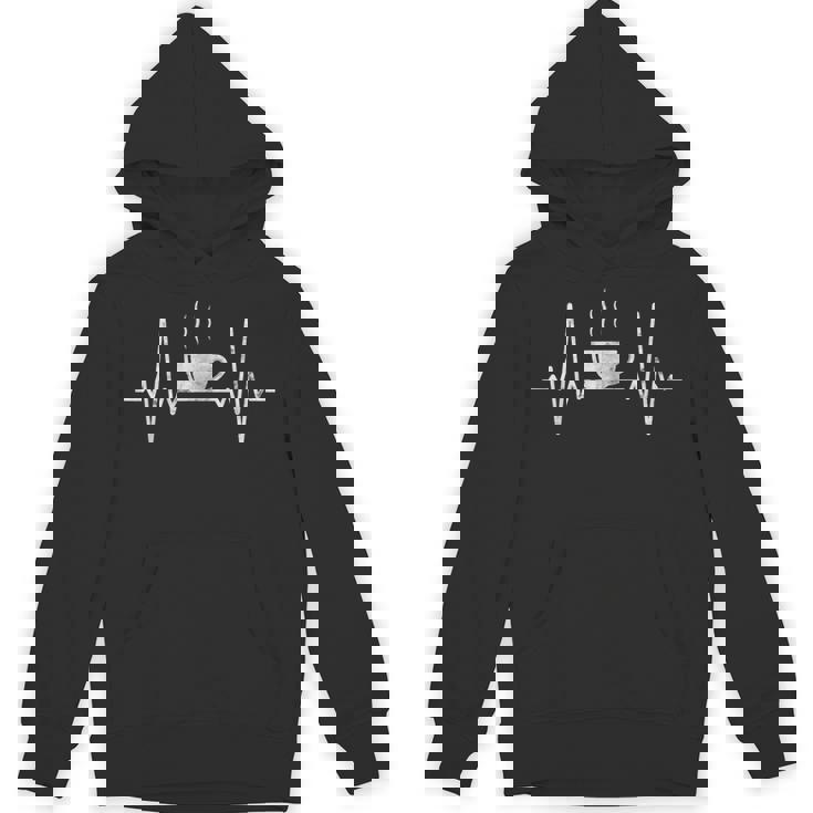 おもしろいハートビート コーヒーシャツ コーヒーカップ周波数 パーカー