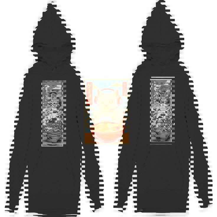 かわいい カワイイ ゲーマー猫 ラーメン ゲーム好き 猫好き向け 面白い デザイン レトロ 和風 日本 アニメ パーカー