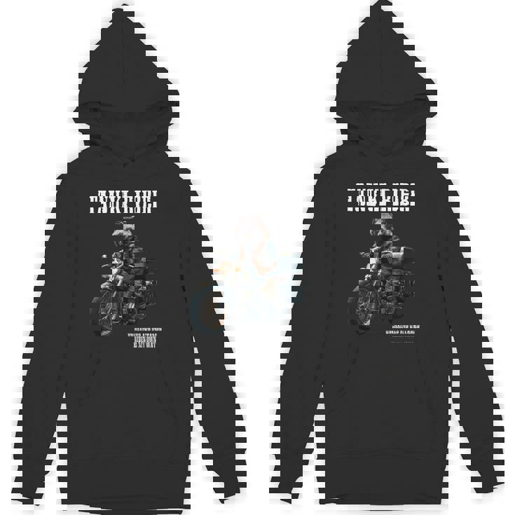 たぬきライダー バイク ビンテージ かっこいいタヌキ 狸 おもしろ 日本 動物 ユニーク オートバイ 乗り物 パーカー