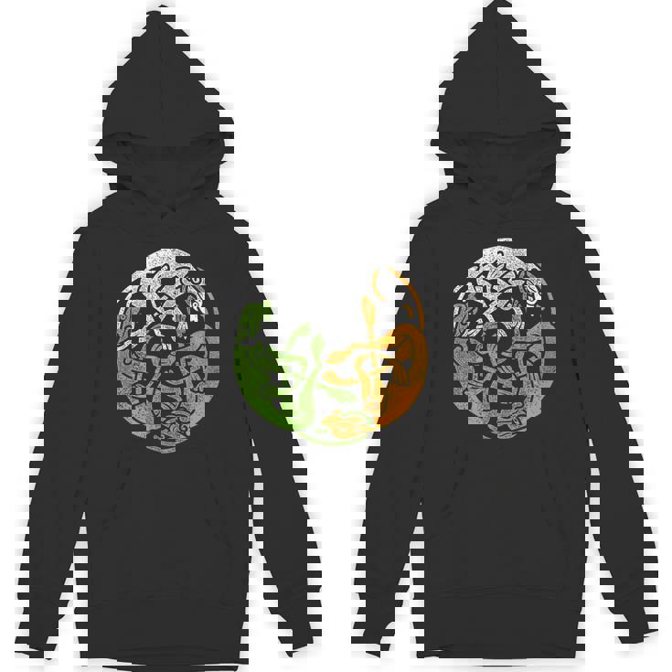 アイルランドデザイン ケルト犬＆旗トリコロールアイルランド パーカー